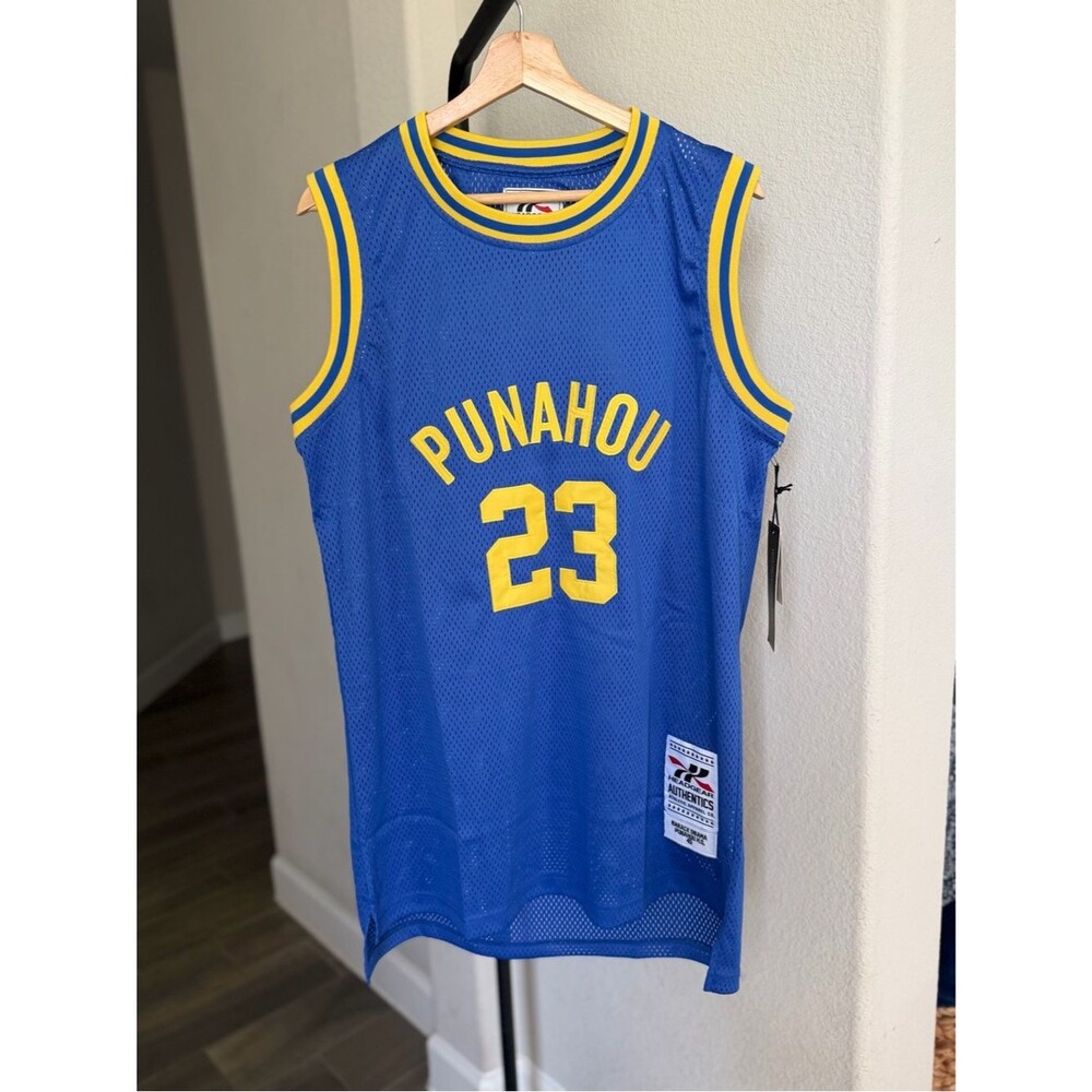 Headgear Punahou High School Obama Blue & Yellow Basketball Jersey - #23 XL